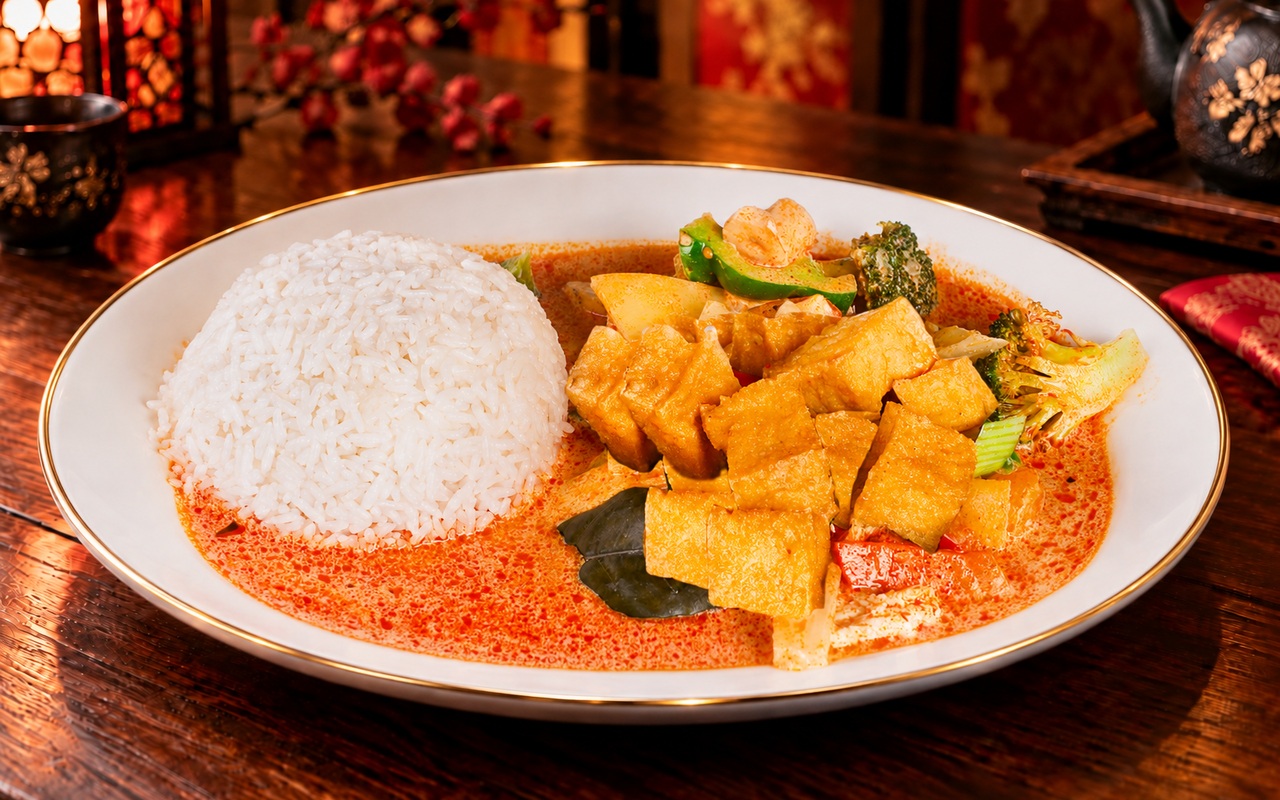 Tofu mit Thai-Curry und Kokosmilch